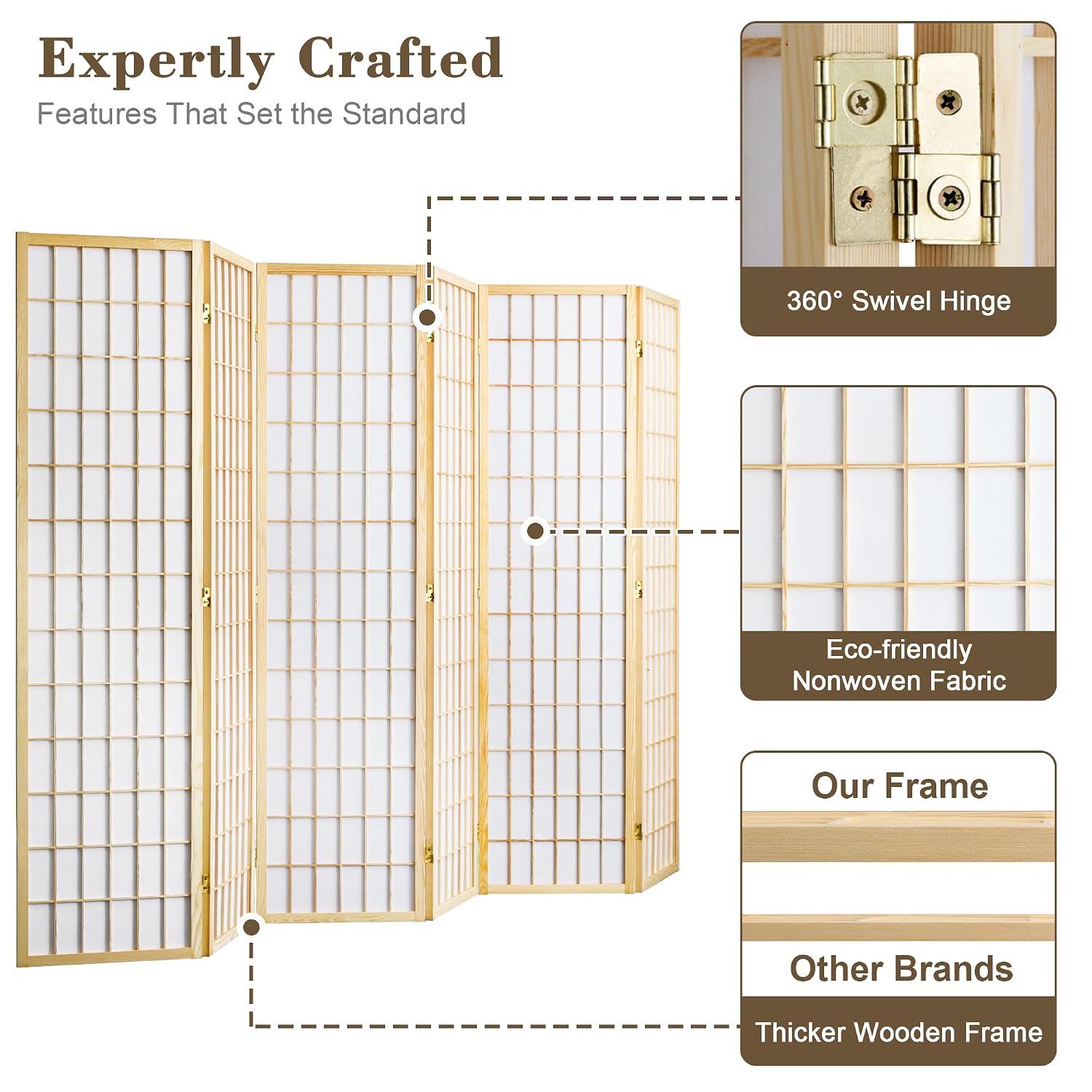 6 Panel Folding Room Divider P - огляд і ціна Shoji Screen Divider