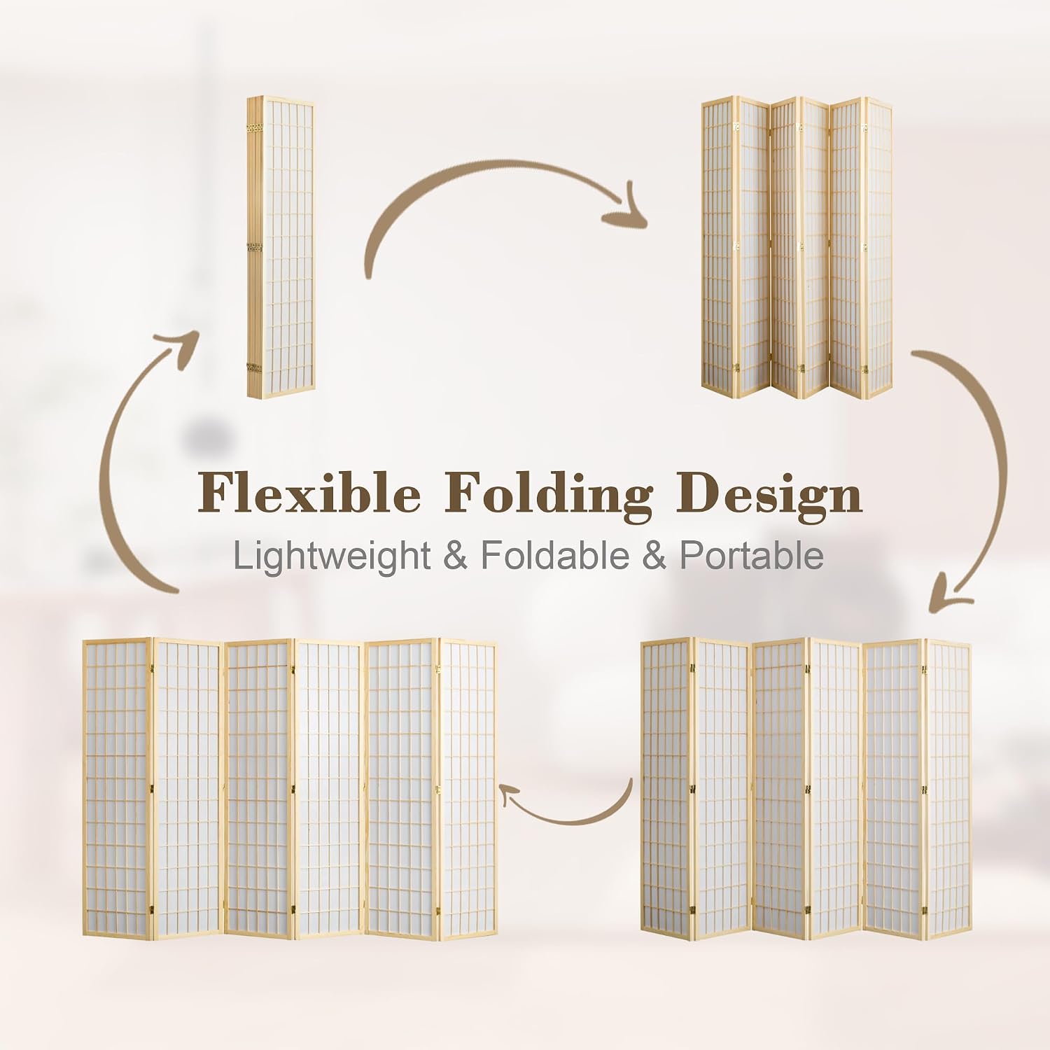 6 Panel Folding Room Divider P - огляд і ціна Shoji Screen Divider