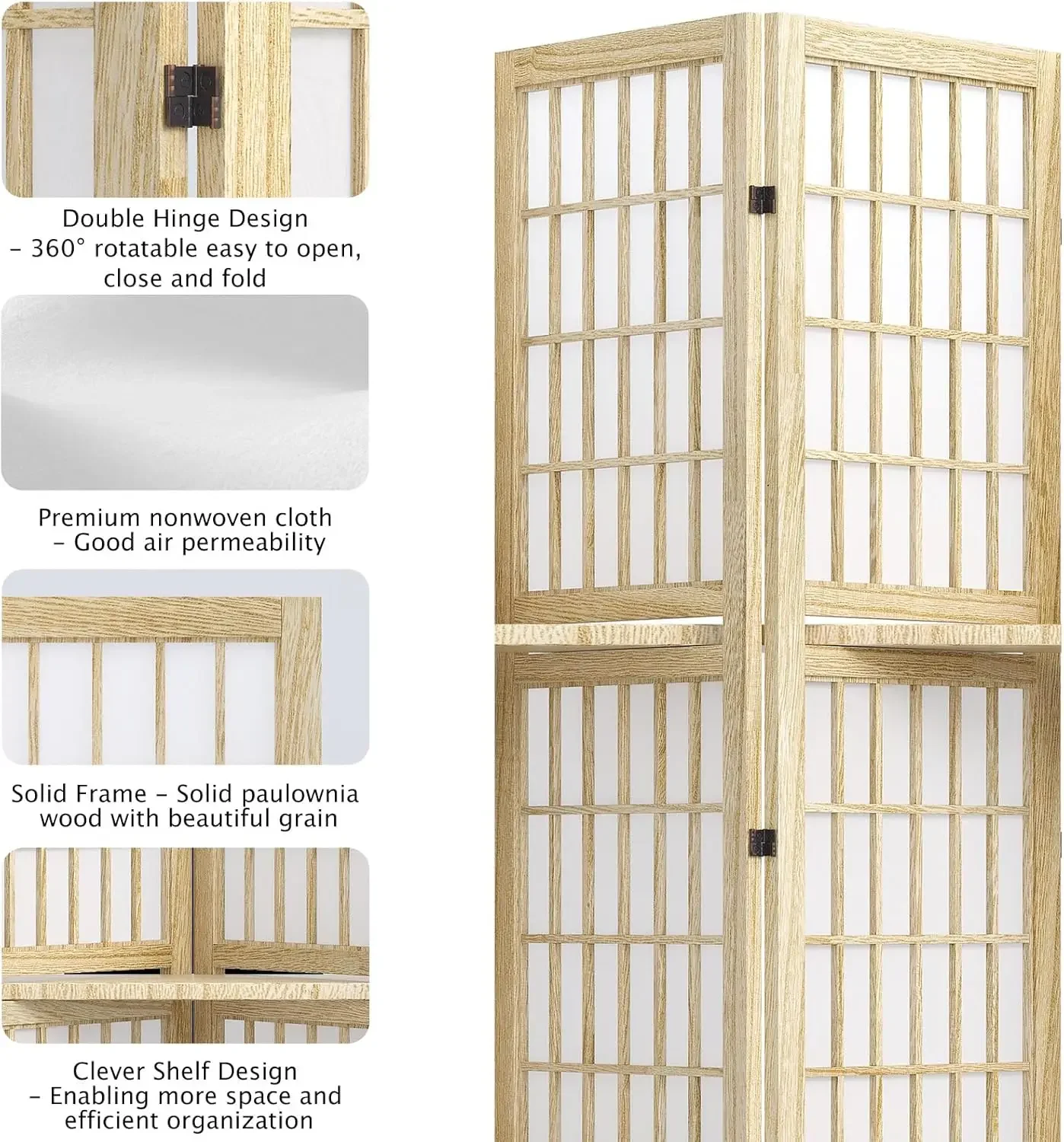 5.6FT Six Panel Foldable Porta - огляд і ціна Shoji Screen Divider