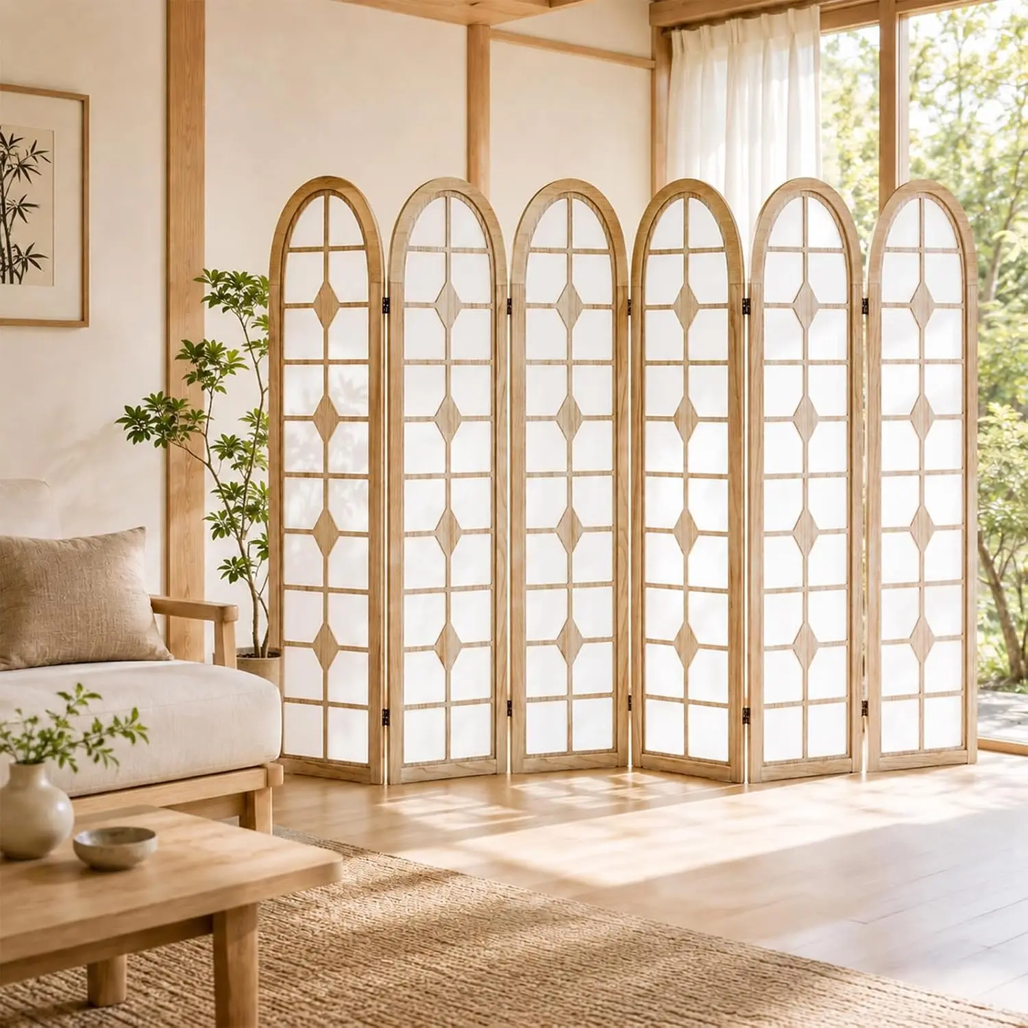 6 Panel Shoji Room Divider, Wo - огляд і ціна Shoji Screen Divider